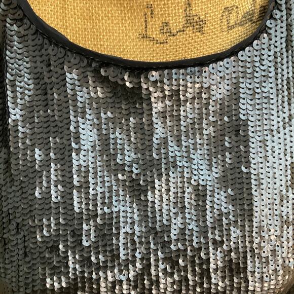 J.Crew Tie V-Back Sequin 3/4 Sleeve Mini Dress Size 4 Navy Holiday Disco NWT - Picture 14 of 15